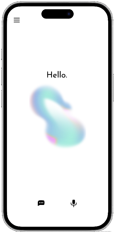ROMO mobile app prototype showcasing ambient companion screen